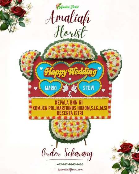 Papan Bunga Pernikahan Sima